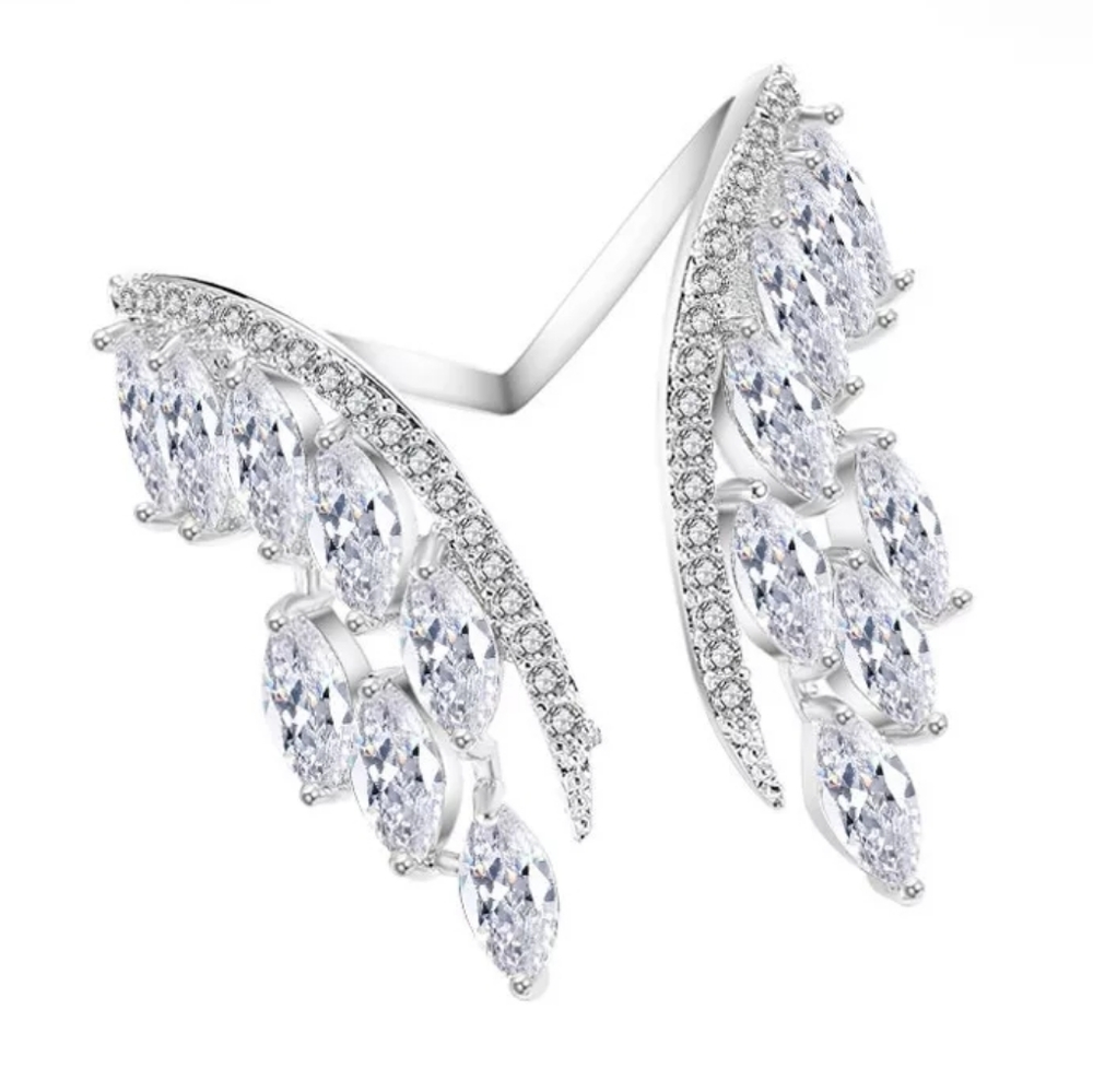 New Silver Angel Wings Style Adjustable R - Picture 4 of 4